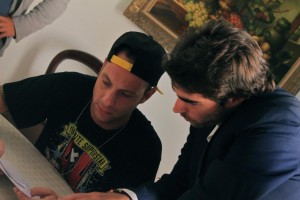 Clementino e Brando Improta sul set