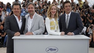 Da sinistra: Josh Brolin, il regista Denis Villeneuve, Emily Blunt e Benicio Del Toro